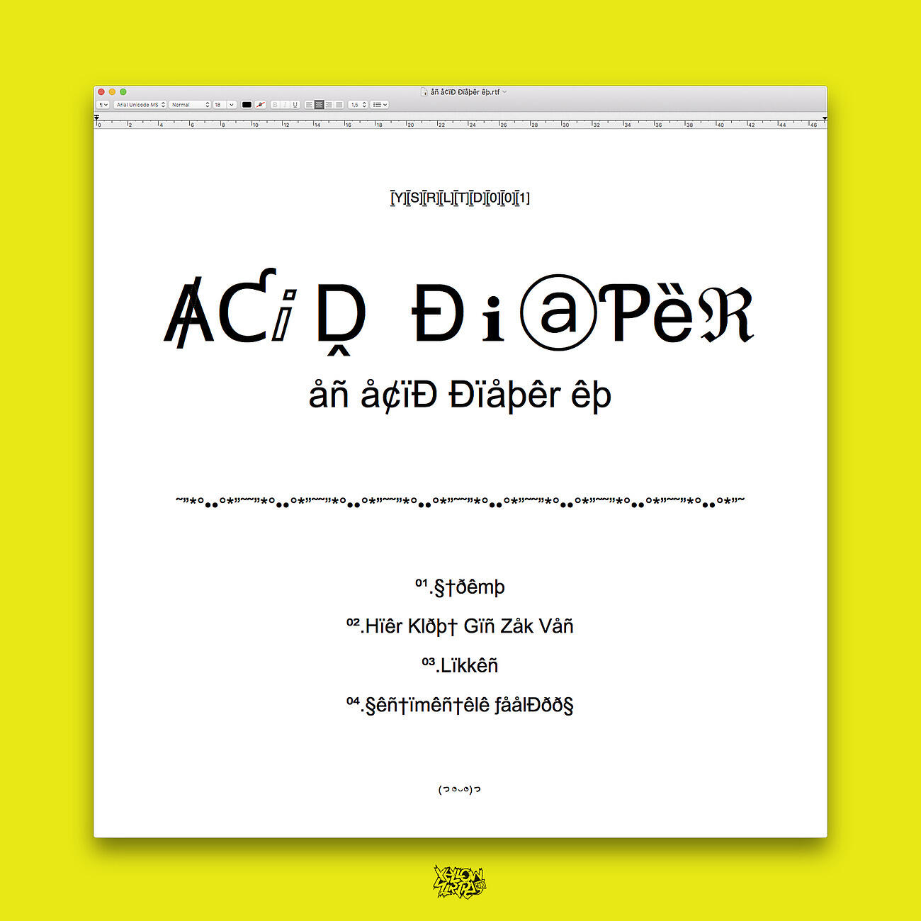 Релиз An Acid Diaper EP