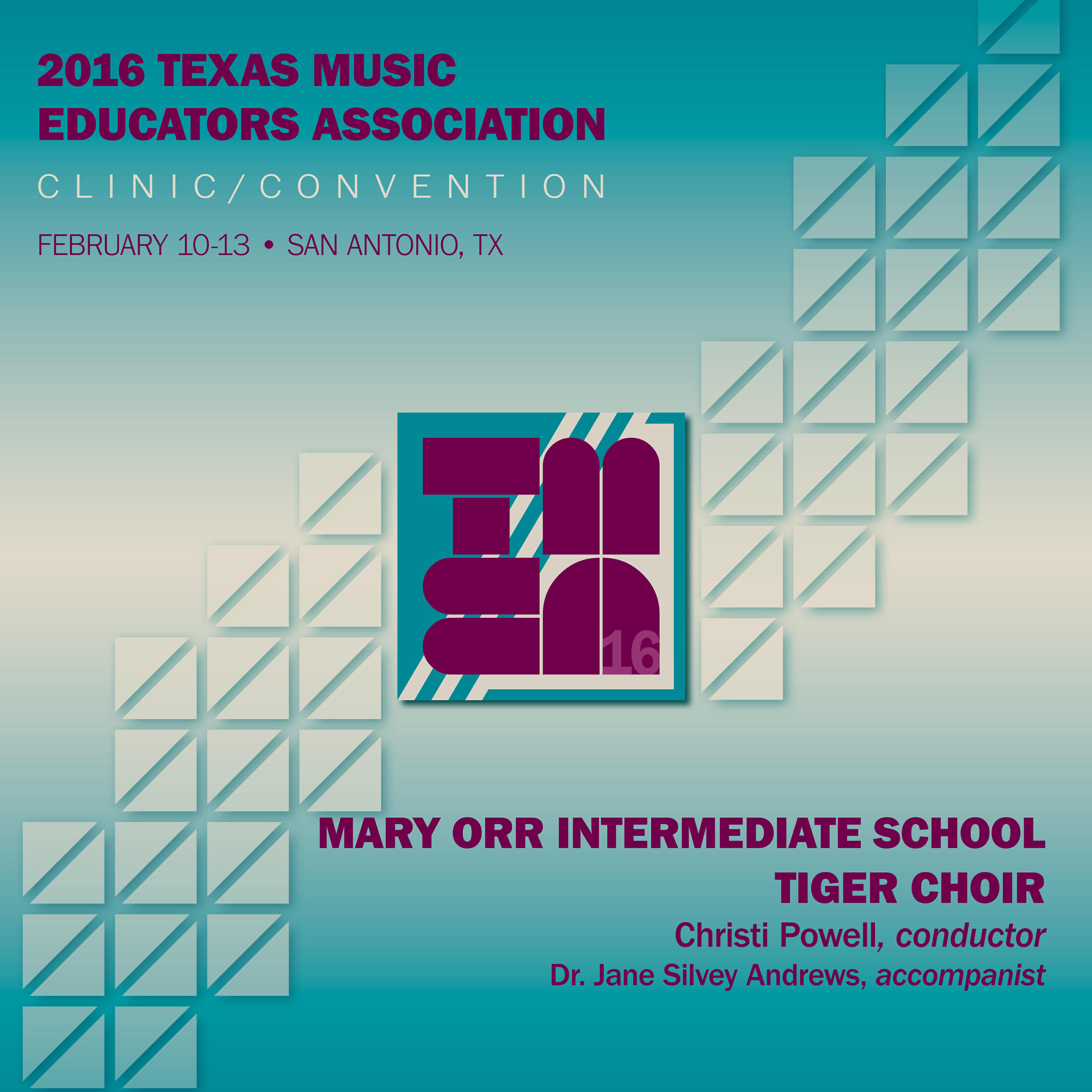 Релиз 2016 Texas Music Educators Association (TMEA): Mary Orr Intermediate School Tiger Choir [Live]