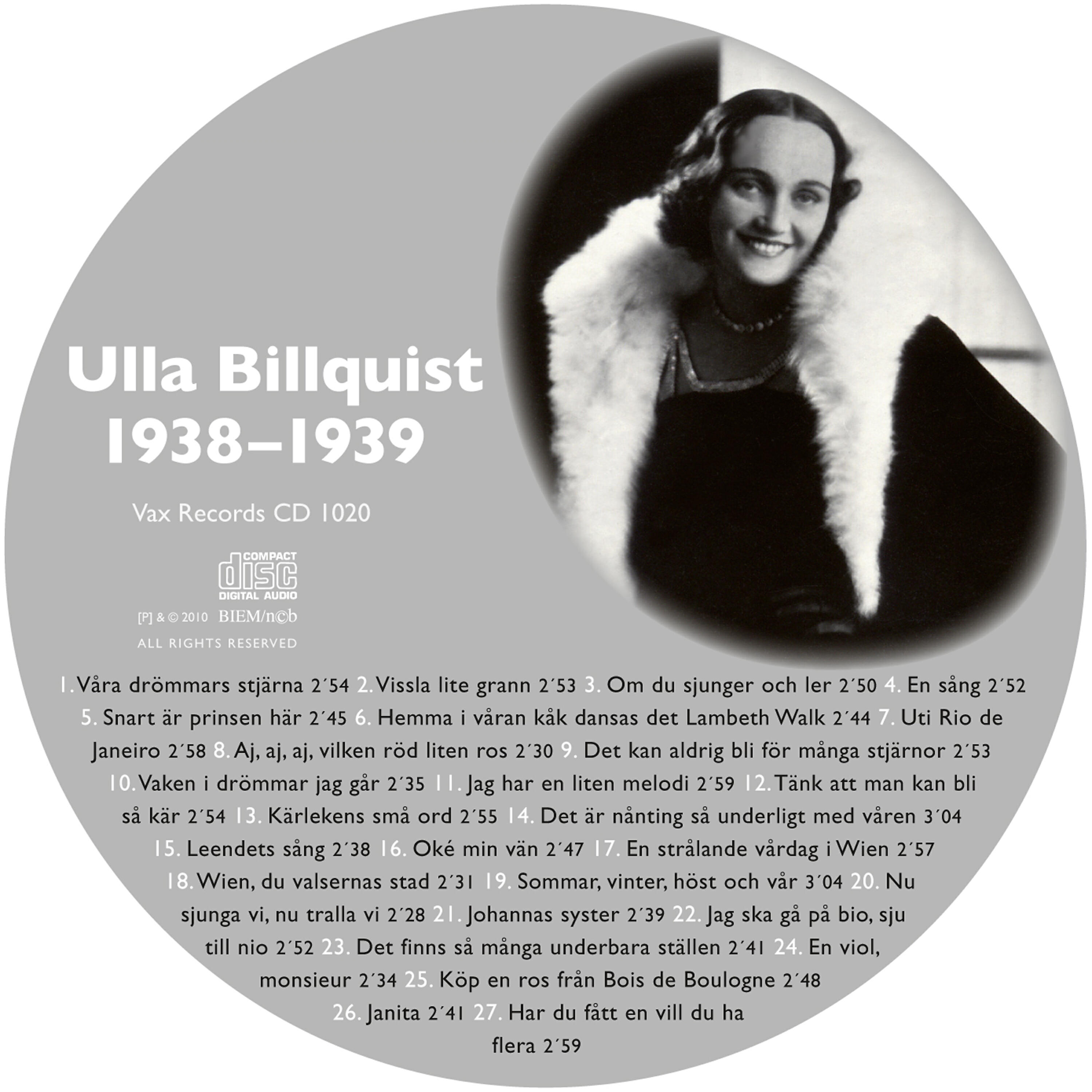 Релиз Den Kompletta Ulla Billquist 1938-1939