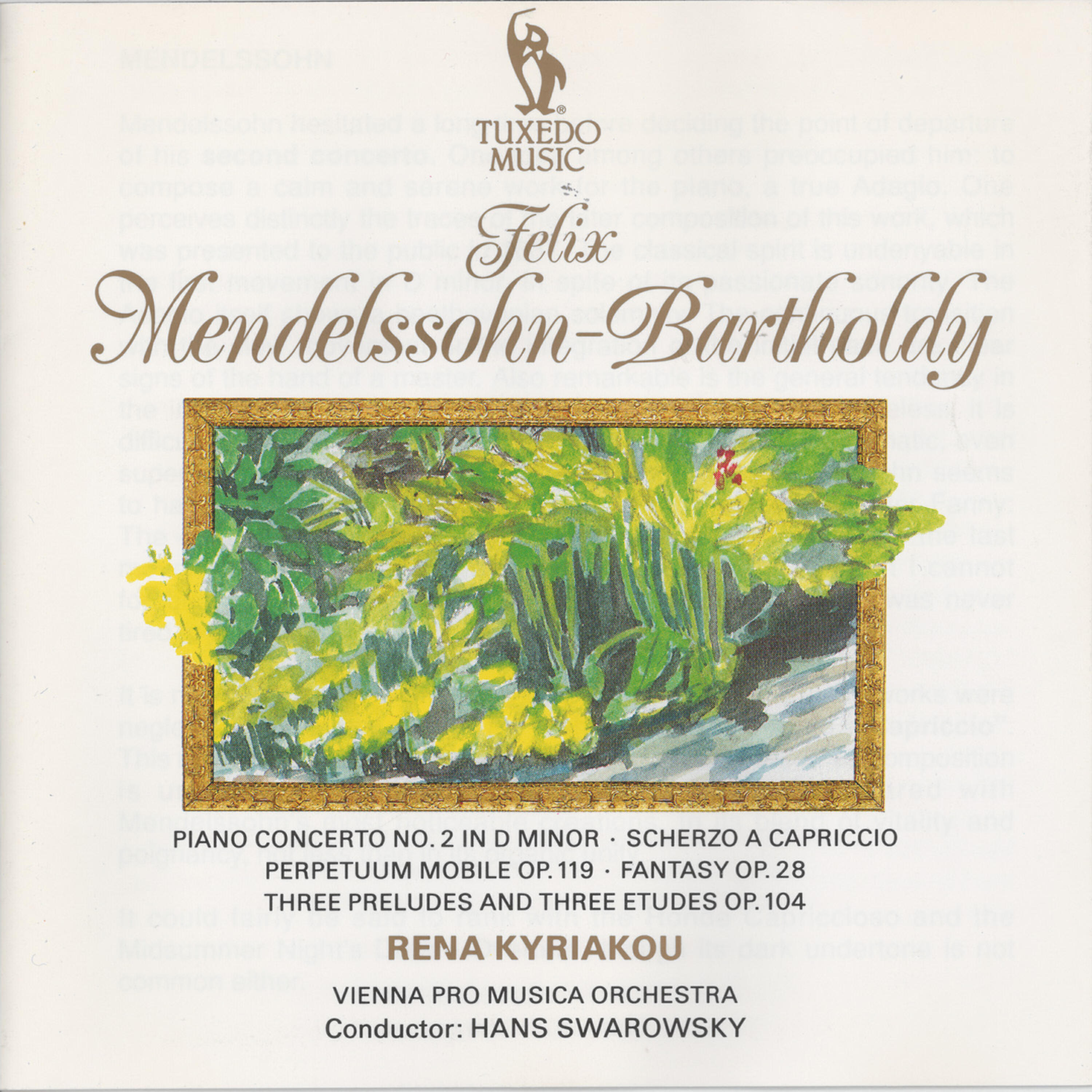 Релиз Mendelssohn: Piano Concerto No. 2 in D Minor, Op. 40 - Scherzo a capriccio in F Sharp-Minor - Perpetuum mobile, Op. 119 - Fantasy in F Sharp-Minor, Op. 28