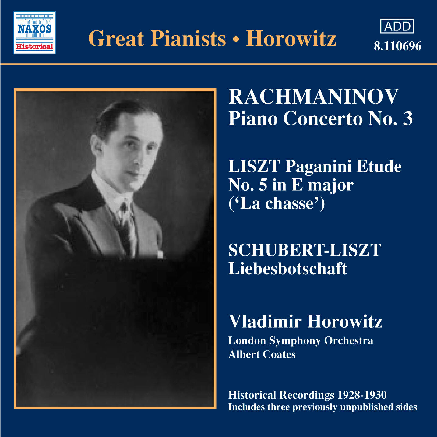Релиз Rachmaninov: Piano Concerto No. 3 / Liszt: Paganini Etudes (Horowitz) (1930)