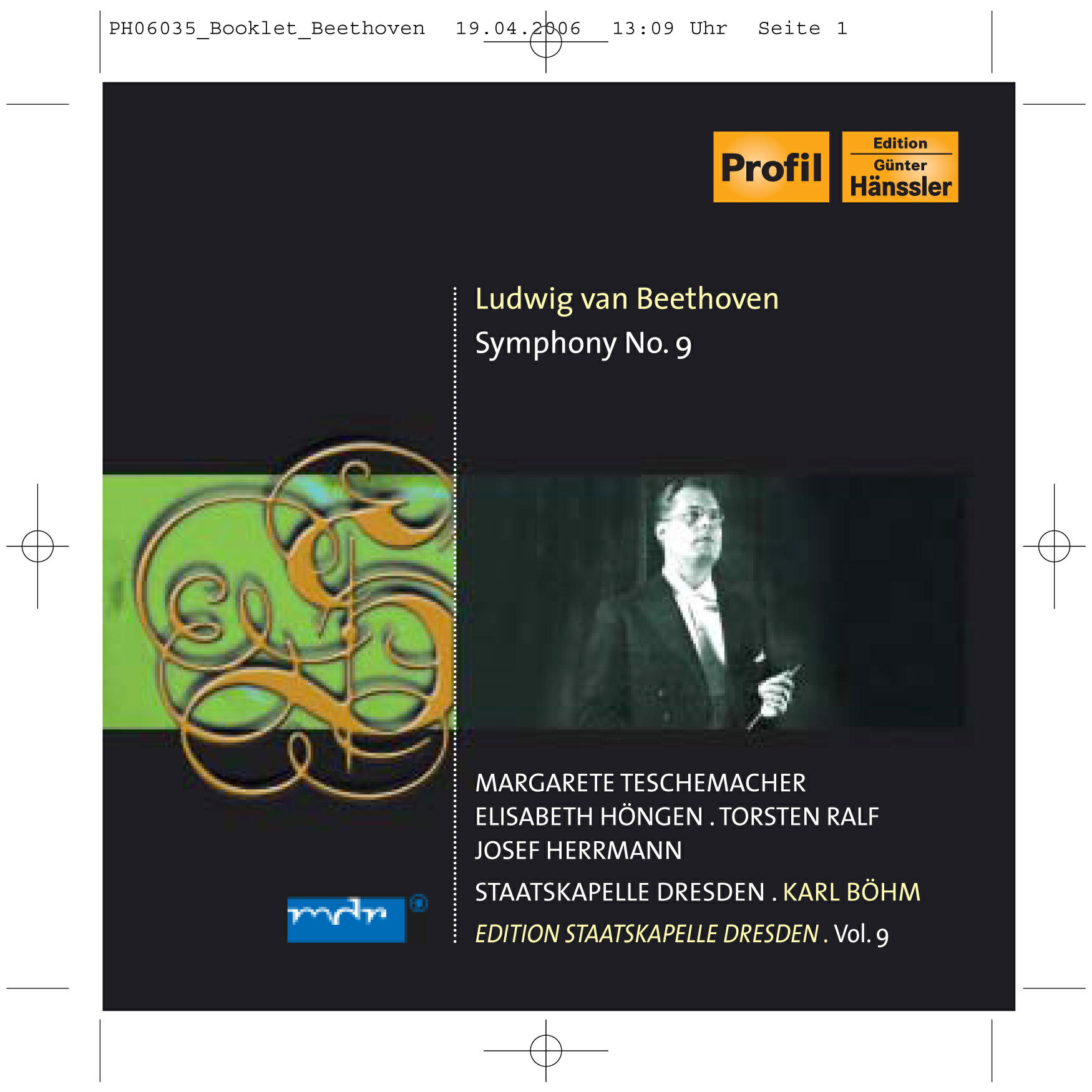 Релиз Beethoven, L. Van: Symphony No. 9, "Choral" (Bohm) (1941) (Staatskapelle Dresden Edition, Vol. 9)