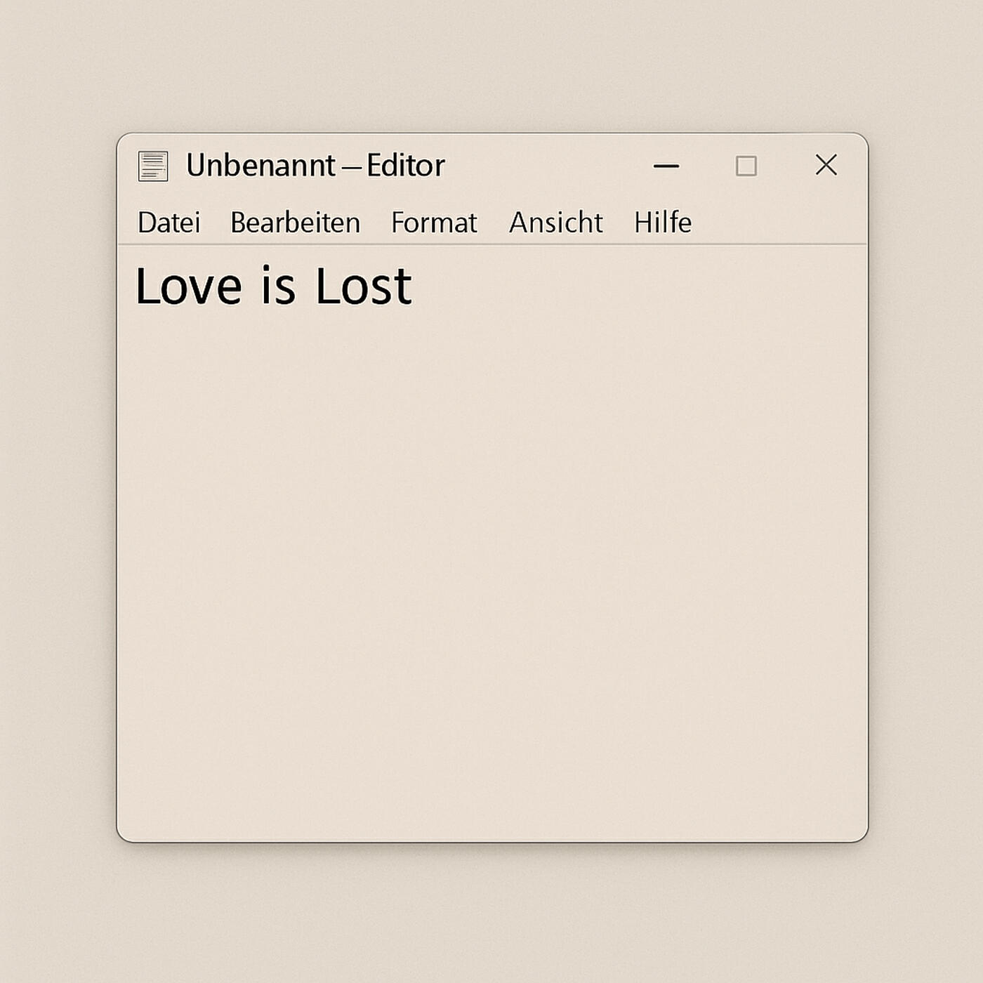 Релиз Love Is Lost