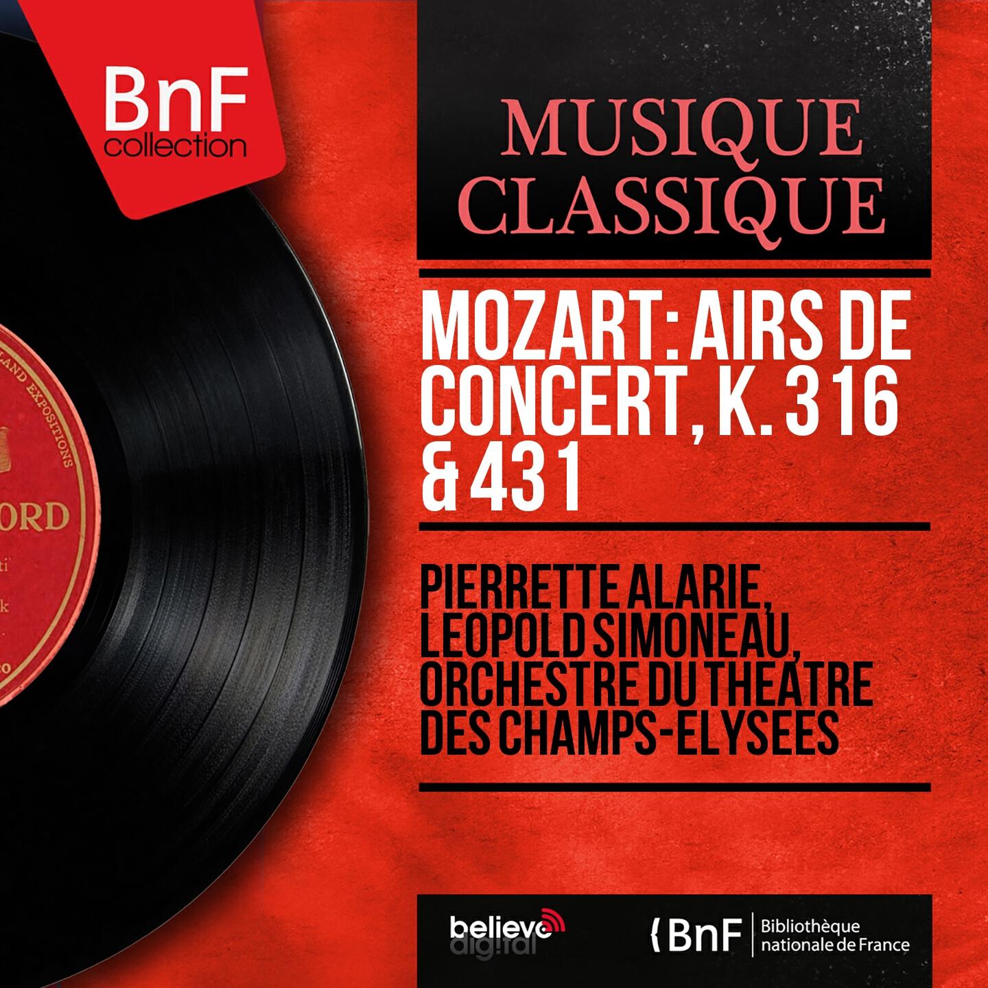 Релиз Mozart: Airs de concert, K. 316 & 431 (Mono Version)